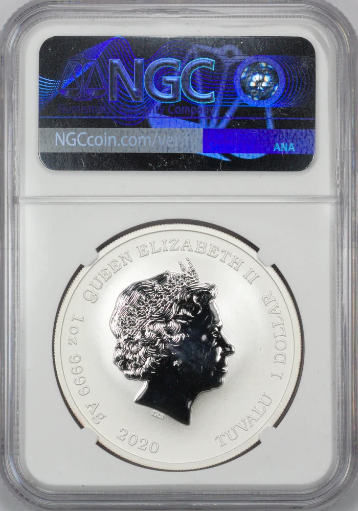 2020-P Tuvalu $1 Silver John Wayne "The Duke" NGC MS 70