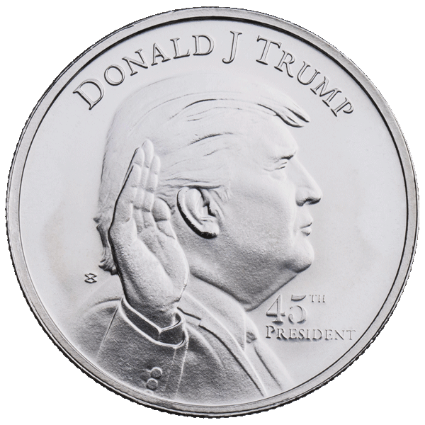 Donald Trump 45th President Golden Proof Coin - 1 Oz Tribute, 39mm Liberty Design