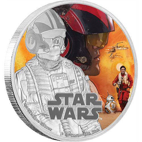 2016 1 oz Silver Niue Star Wars Poe Dameron Proof Coin w/ Box & CoA
