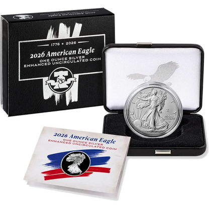 2026 US Silver Eagle Dual Date 1 Oz Enhanced Uncirculated w/ OGP