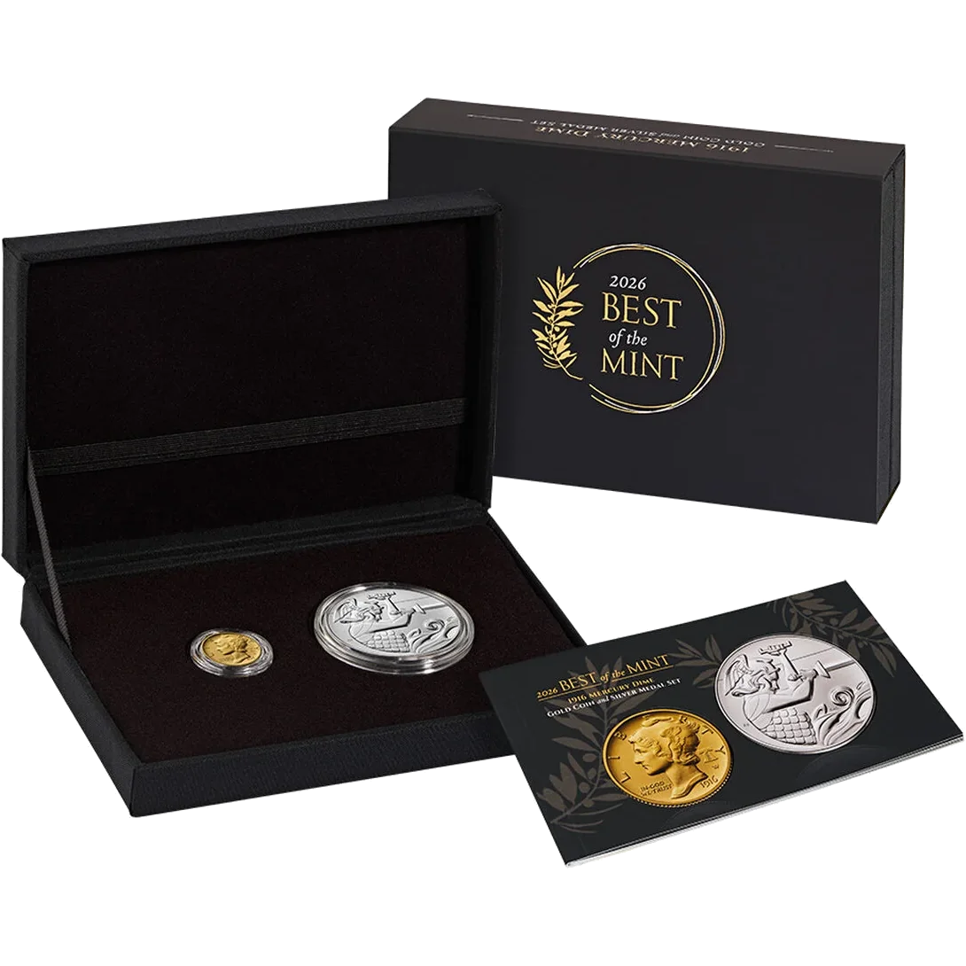 1916 (2026) Best of the Mint Gold Mercury Coin & Silver Medal Set w/ OGP