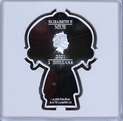 2021 Niue 1 oz 999 Silver Disney’s Star Wars Rey Chibi coin