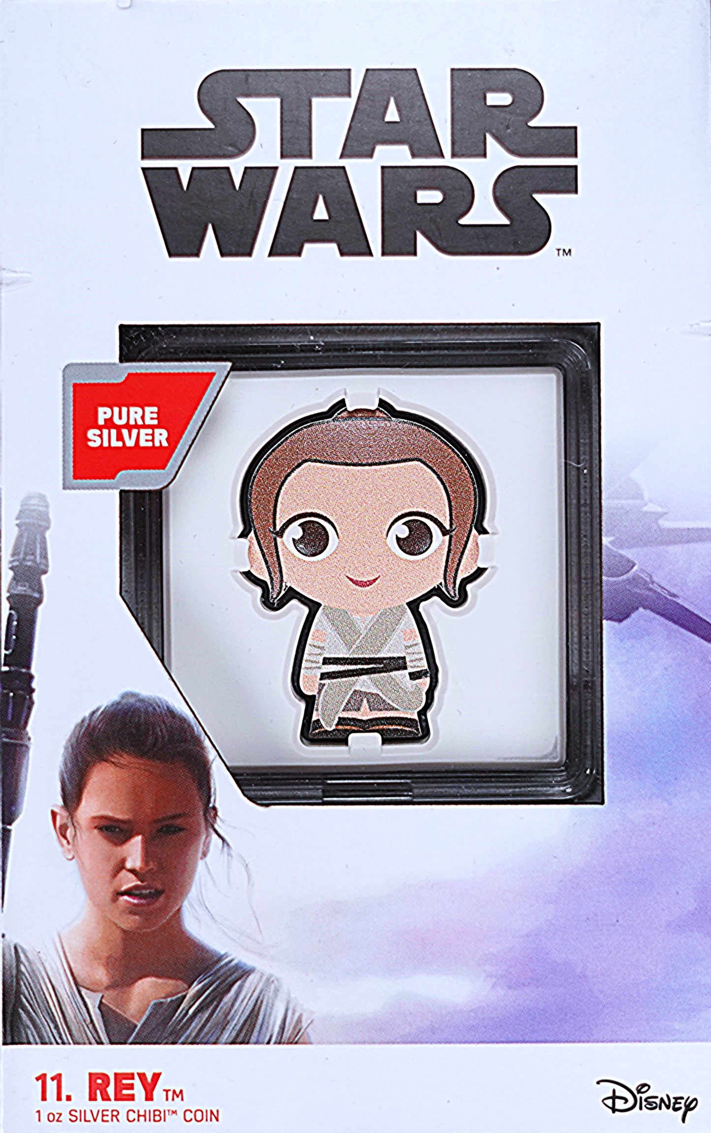 2021 Niue 1 oz 999 Silver Disney’s Star Wars Rey Chibi coin
