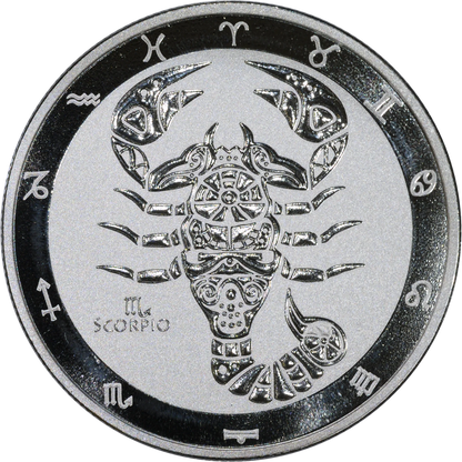 2021 Tokelau $5 Zodiac Scorpio 1 Oz Silver Coin