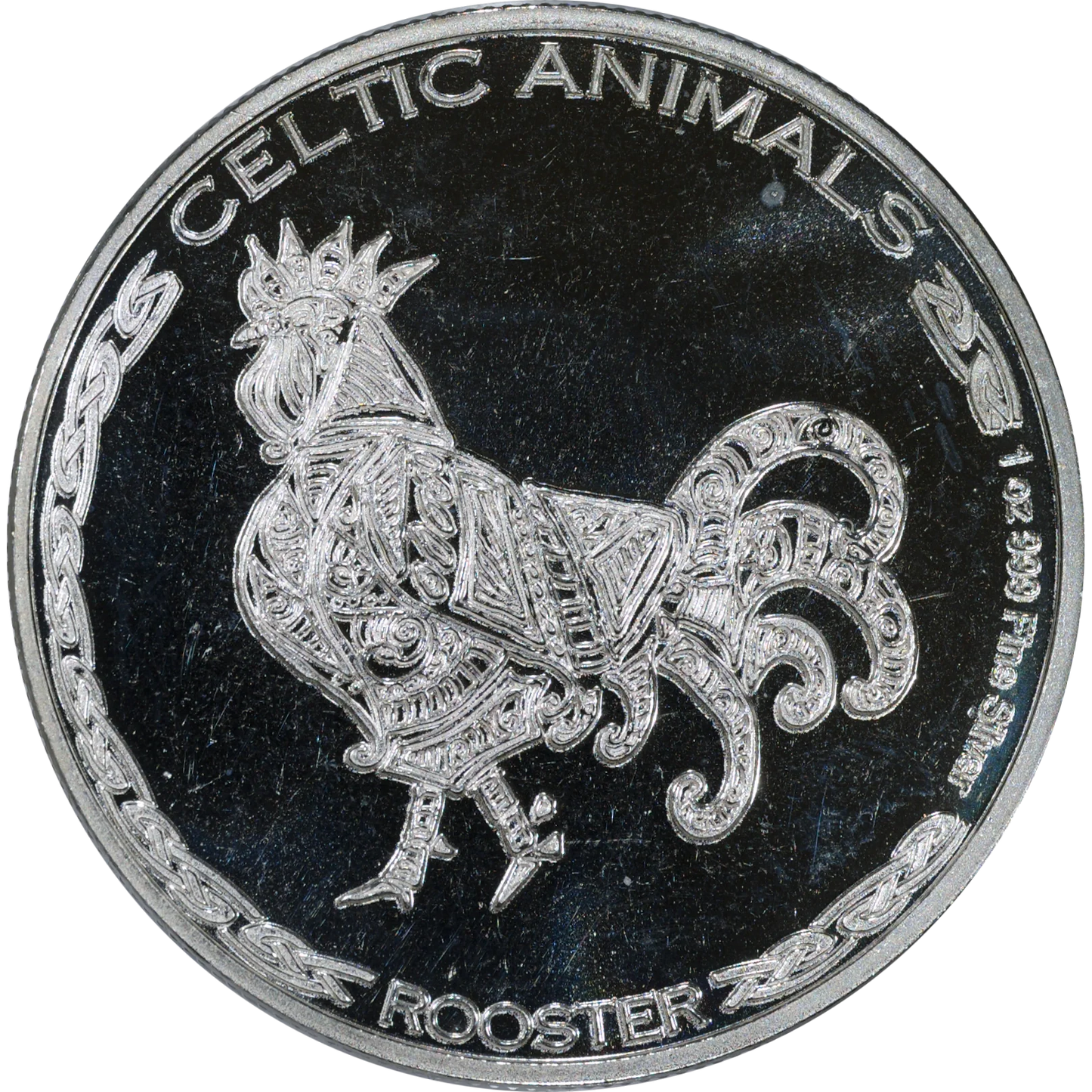 2022 Republic of Chad Celtic Animals: Rooster 1 Oz Silver