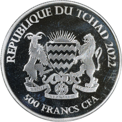 2022 Republic of Chad Celtic Animals: Rooster 1 Oz Silver