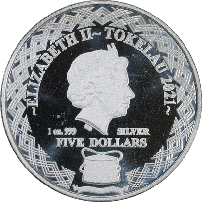 2021 Tokelau $5 Zodiac Aries 1 Oz Silver Coin
