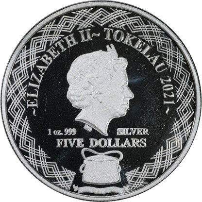 2021 Tokelau $5 Zodiac Gemini 1 Oz Silver Coin
