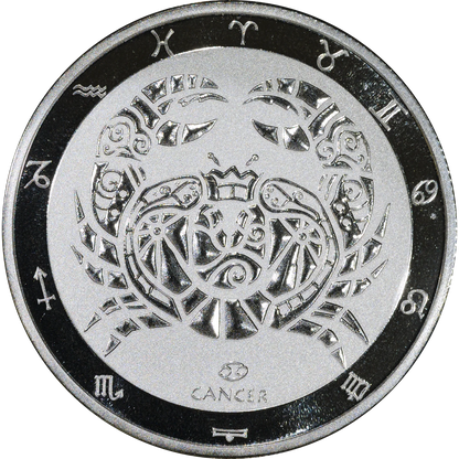 2021 Tokelau $5 Zodiac Cancer 1 Oz Silver Coin