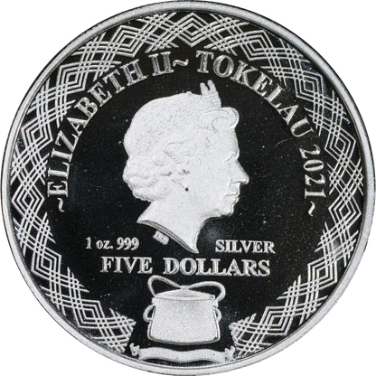 2021 Tokelau $5 Zodiac Cancer 1 Oz Silver Coin