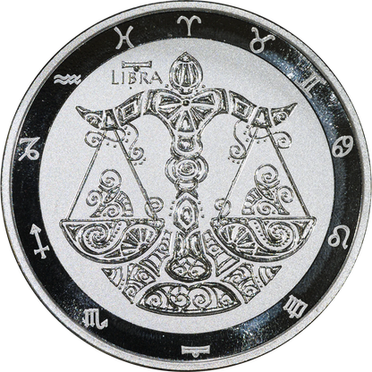2021 Tokelau $5 Zodiac Libra 1 Oz Silver Coin