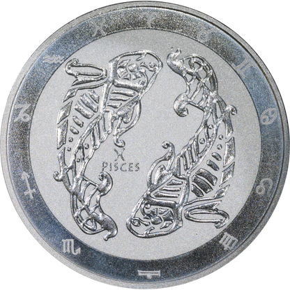 2021 Tokelau $5 Zodiac Pisces 1 Oz Silver Coin