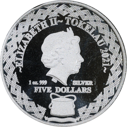 2021 Tokelau $5 Zodiac Capricorn 1 Oz Silver Coin