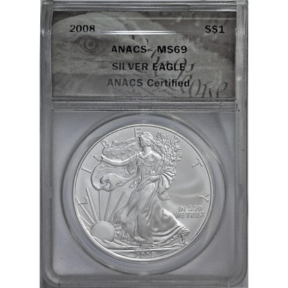 2008 ANACS MS 69 Silver Eagle