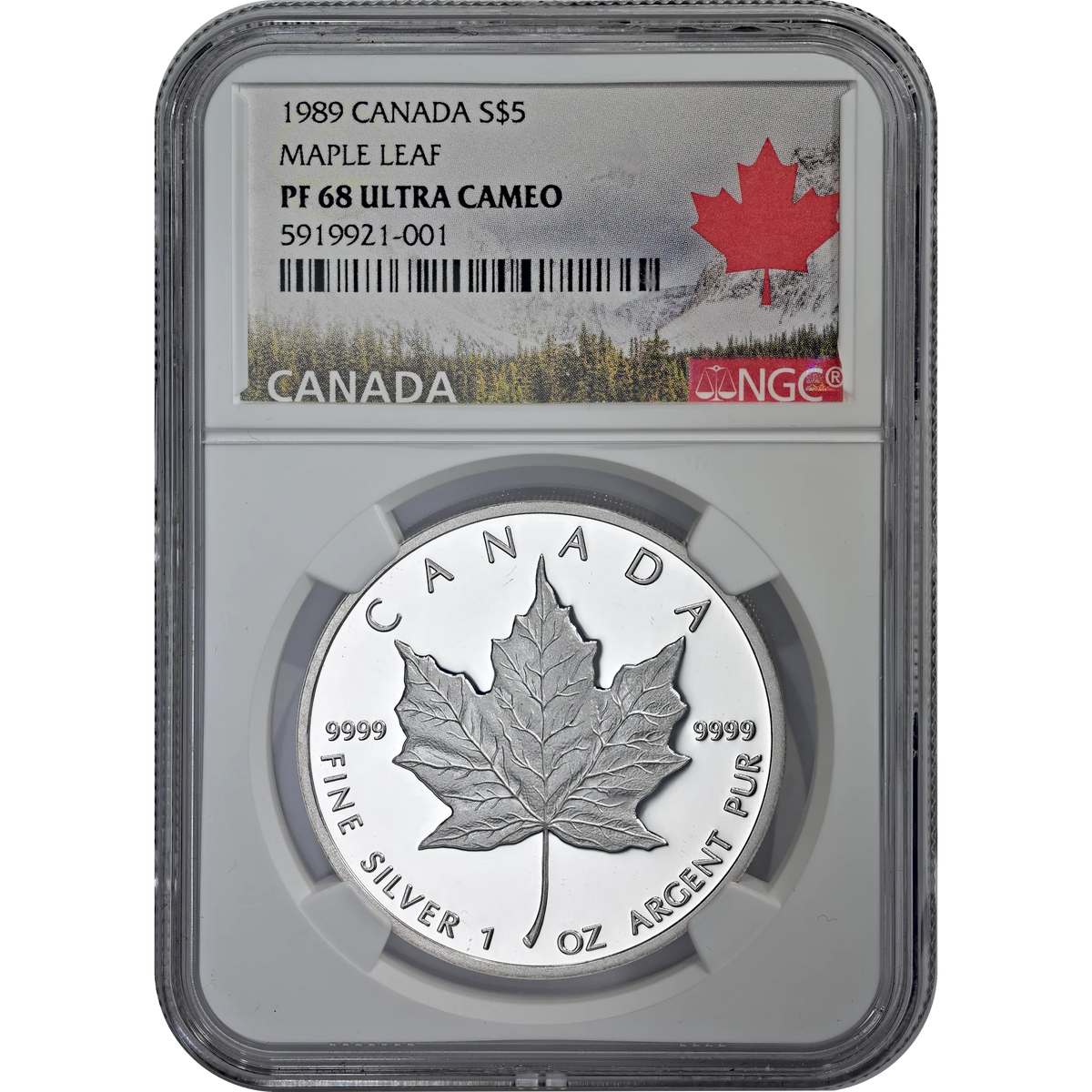 1989 CANADA S$5 MAPLE LEAF PF 68 ULTRA CAMEO