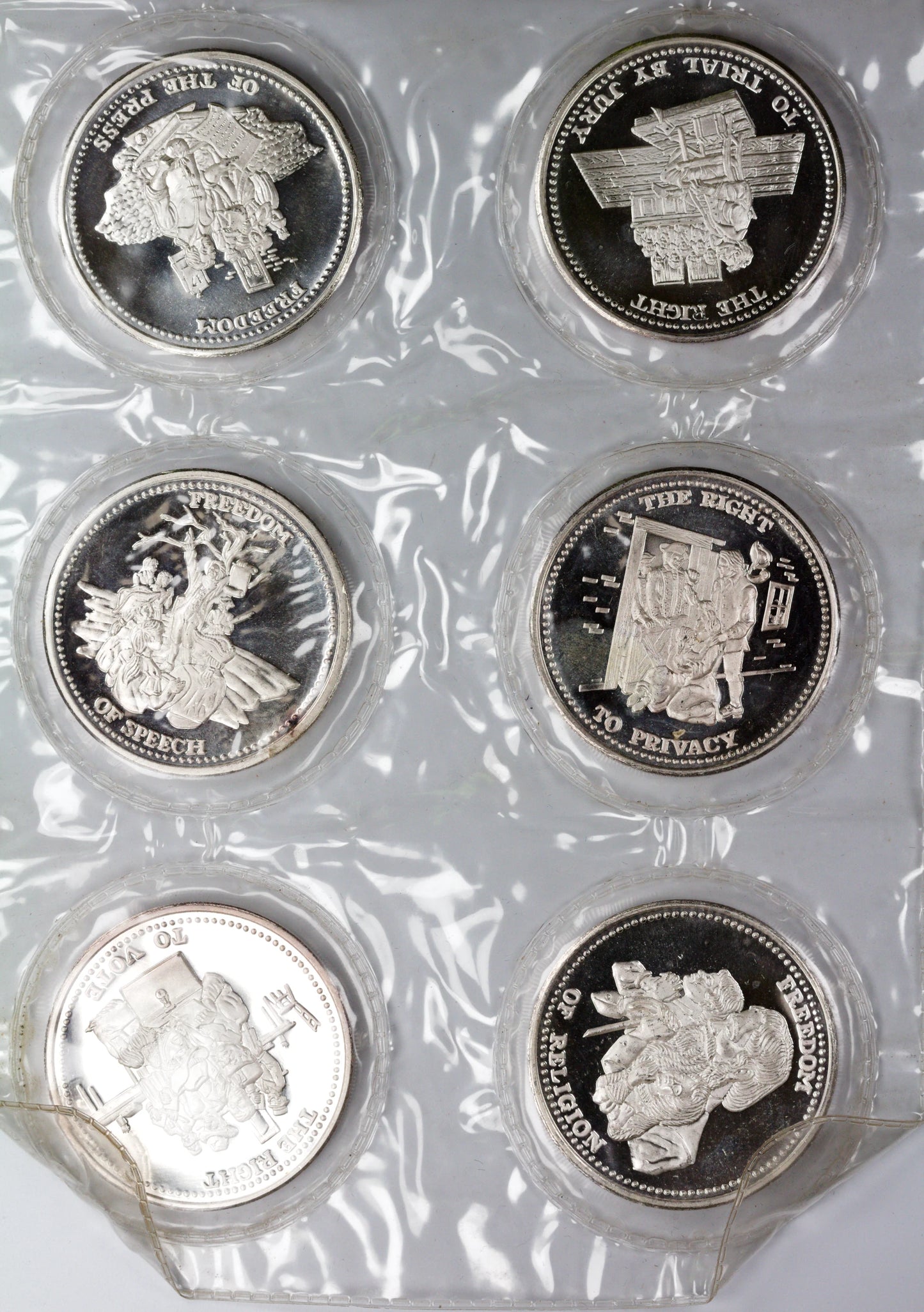 Johnson Matthey Freedoms 10 Variety Silver Rounds 1 oz .999