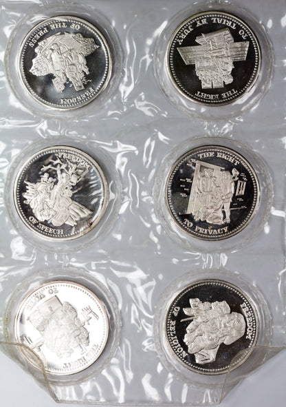 Johnson Matthey Freedoms 10 Variety Silver Rounds 1 oz .999