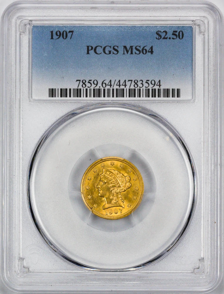 1907 $2.5 Liberty Head Gold PCGS MS 64