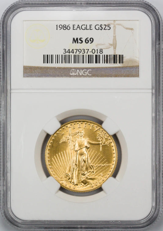 1986 $25 Gold Eagle NGC MS 69
