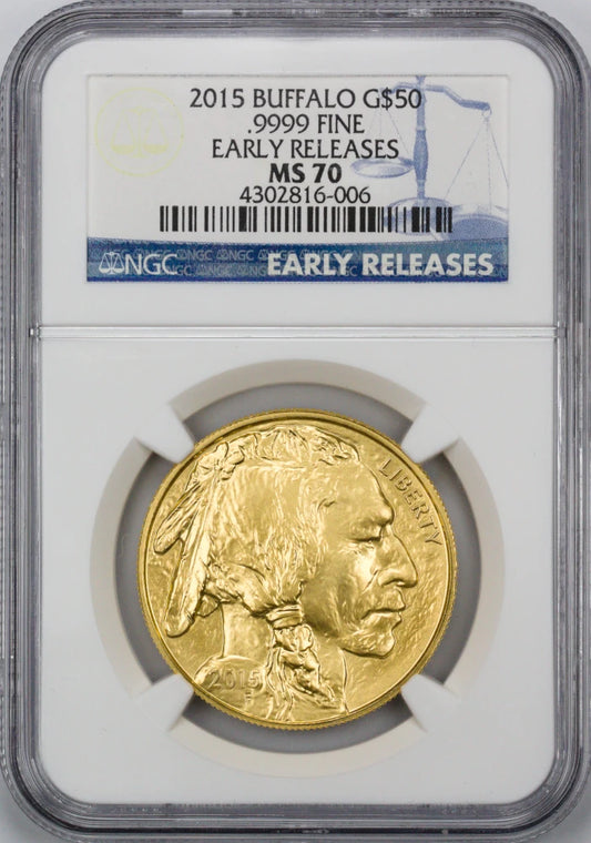 2015 American 1 Oz Gold Buffalo Coin NGC MS 70 ER