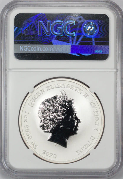 2020-P Tuvalu $1 Silver John Wayne "The Duke" NGC MS 69