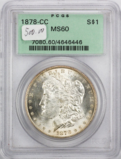 1878 CC Morgan Dollar MS60 PCGS VAM 9
