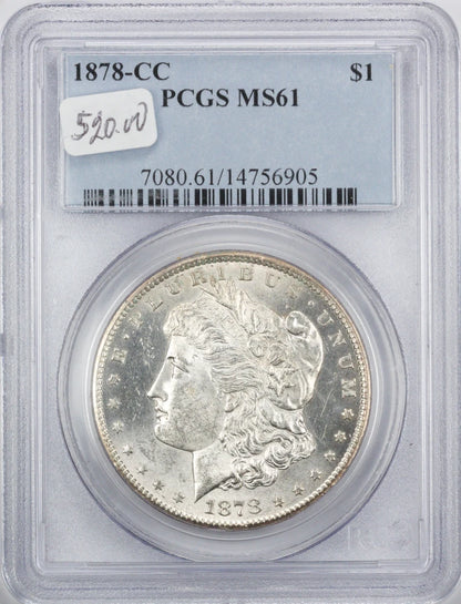 1878 CC Morgan Dollar MS61 PCGS VAM 4