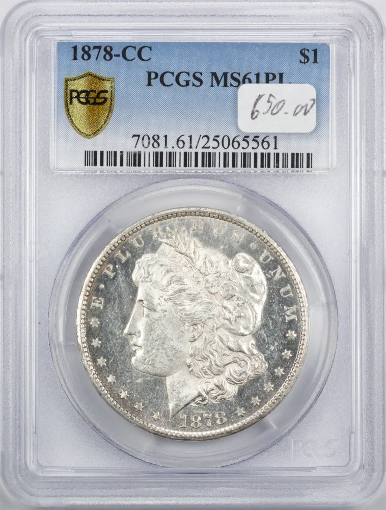 1878 CC Morgan Dollar MS61 PL PCGS