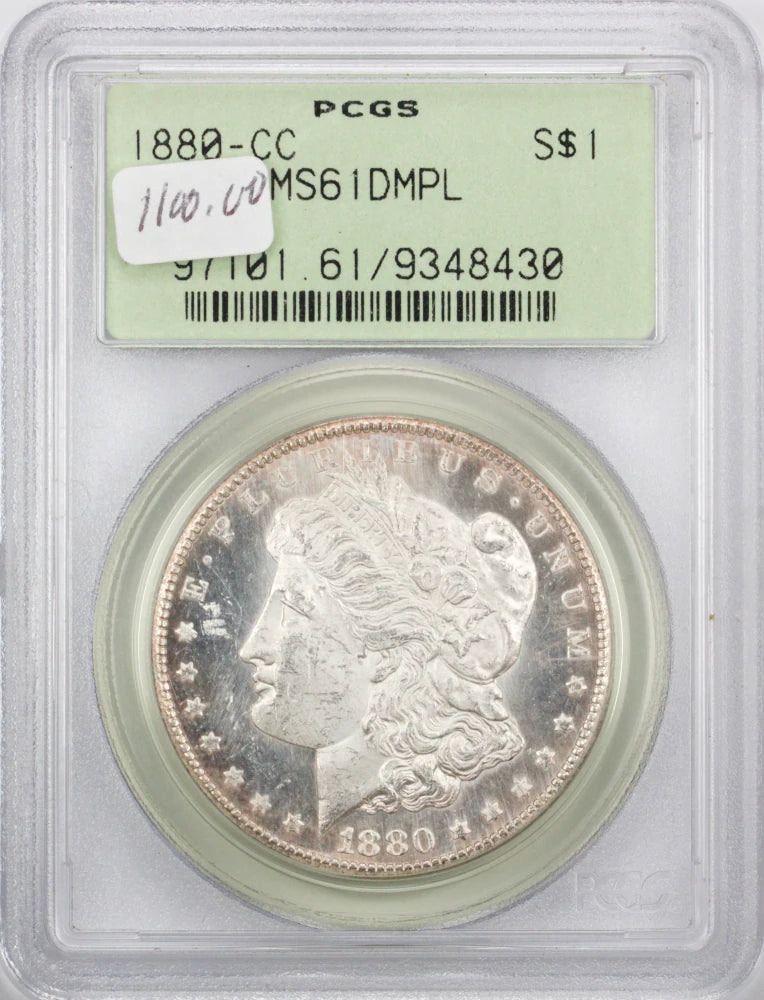 1880 CC Morgan Dollar MS61 DMPL PCGS VAM 3