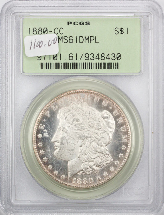 1880 CC Morgan Dollar MS61 DMPL PCGS VAM 3