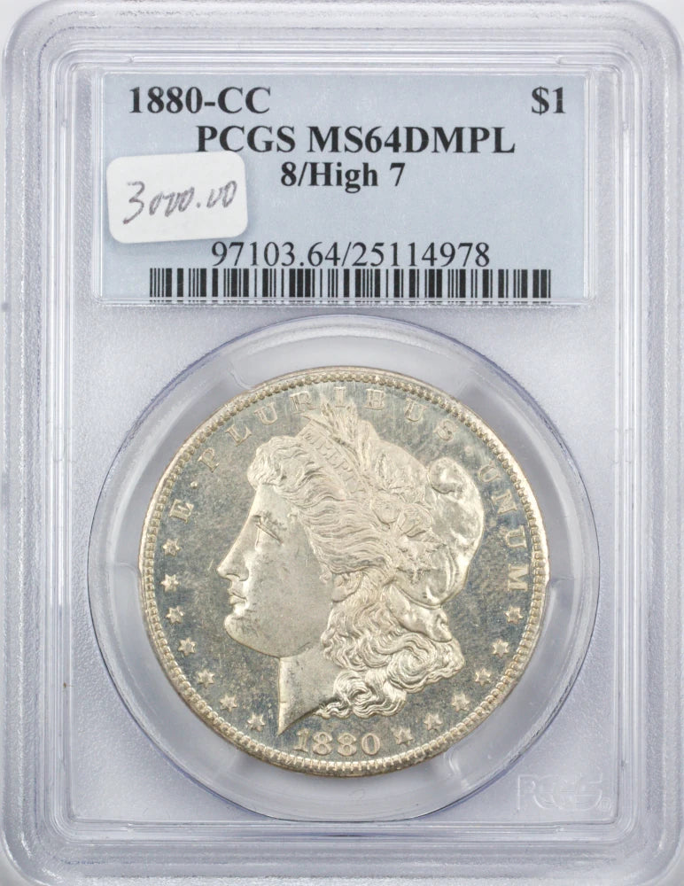 1880 CC Morgan Dollar MS64 DMPL PCGS 8/High 7 (VAM 5)