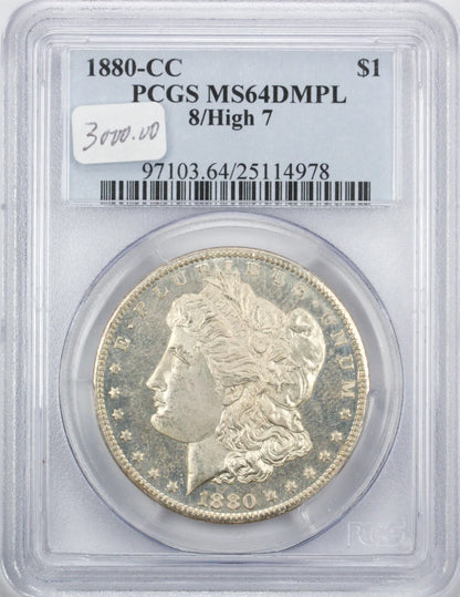 1880 CC Morgan Dollar MS64 DMPL PCGS 8/High 7 (VAM 5)