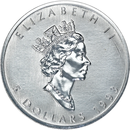 1993 $5 Canada 1oz Silver Maple Leaf in OGP