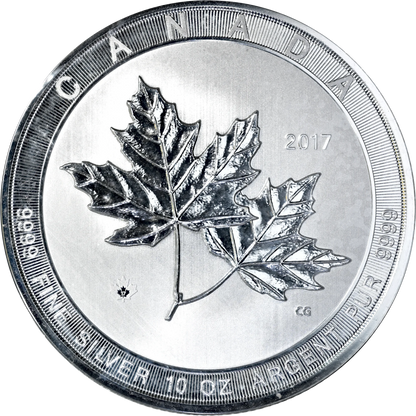 2017 Canada $50 10oz Silver Maple Leaf BU in OGP Sheet/Capsule