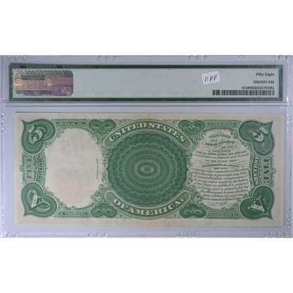 1907 $5 Legal Tender Woodchopper PCBLIC Error PCGS Choice AU 58
