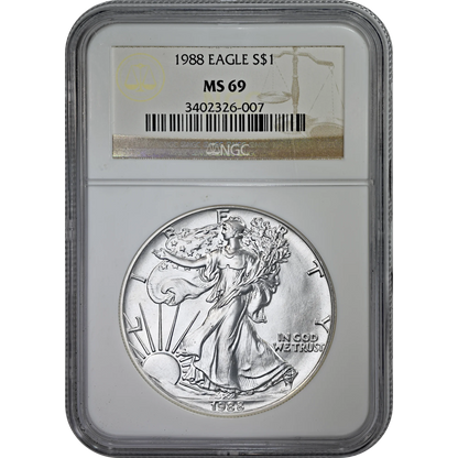 1988 Silver Eagle NGC MS 69