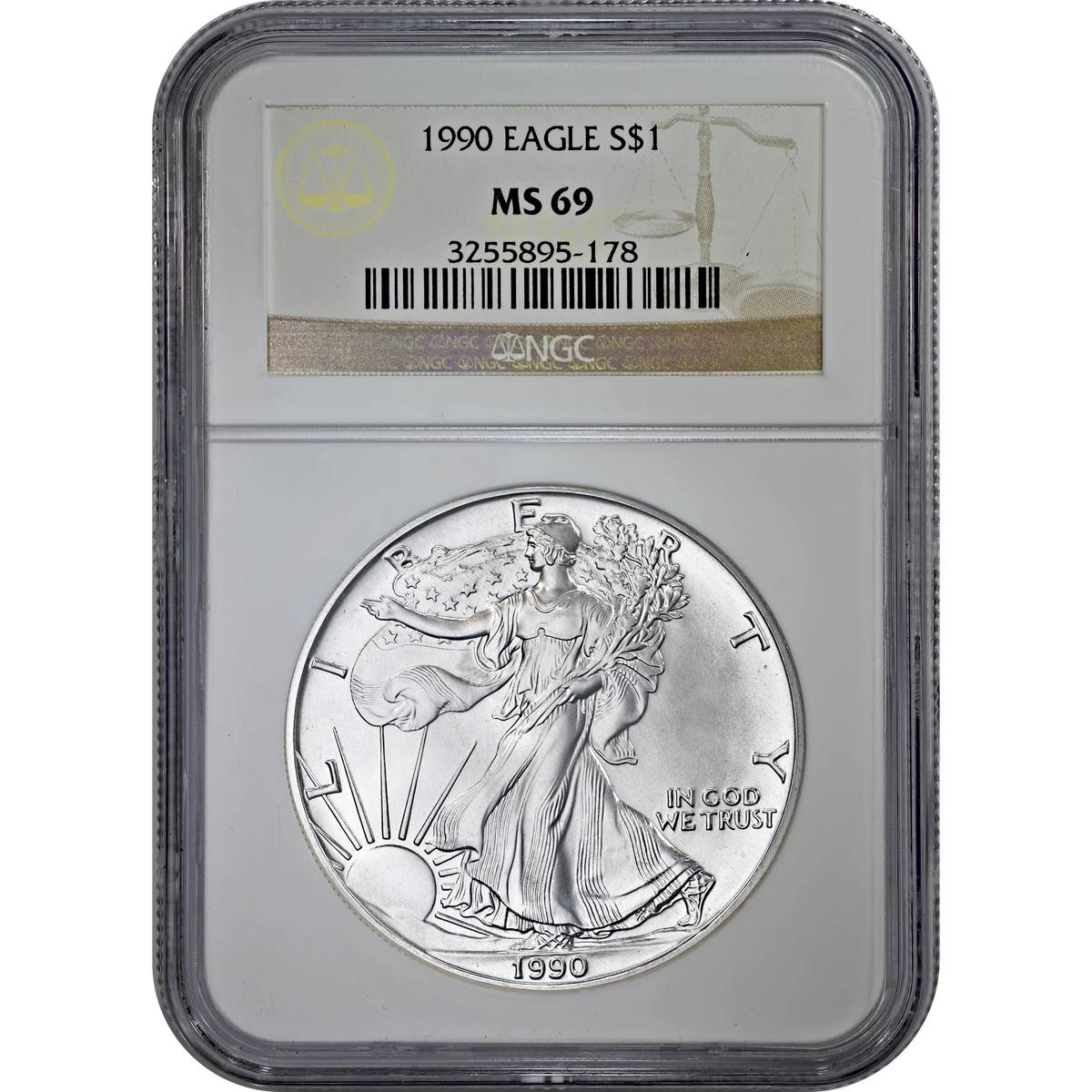 1990 Silver Eagle NGC MS 69