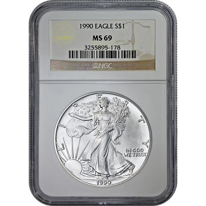 1990 Silver Eagle NGC MS 69