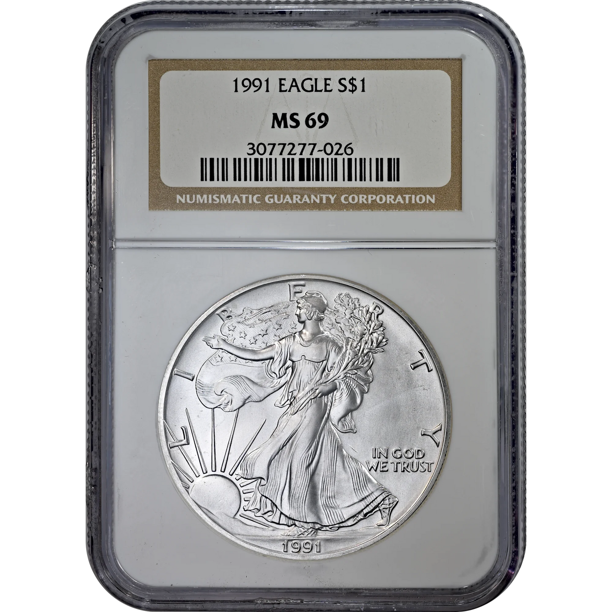 1991 Silver Eagle NGC MS 69