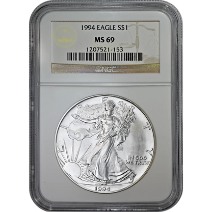 1994 Silver Eagle NGC MS 69