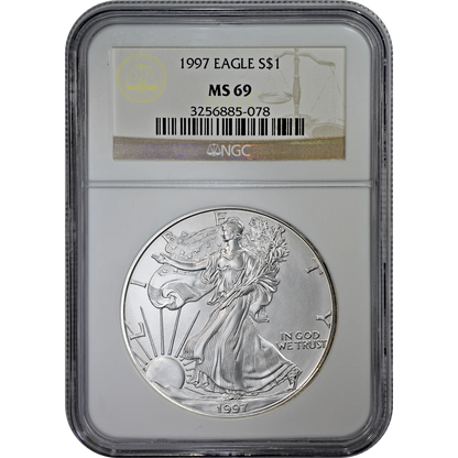 1997 Silver Eagle NGC MS 69