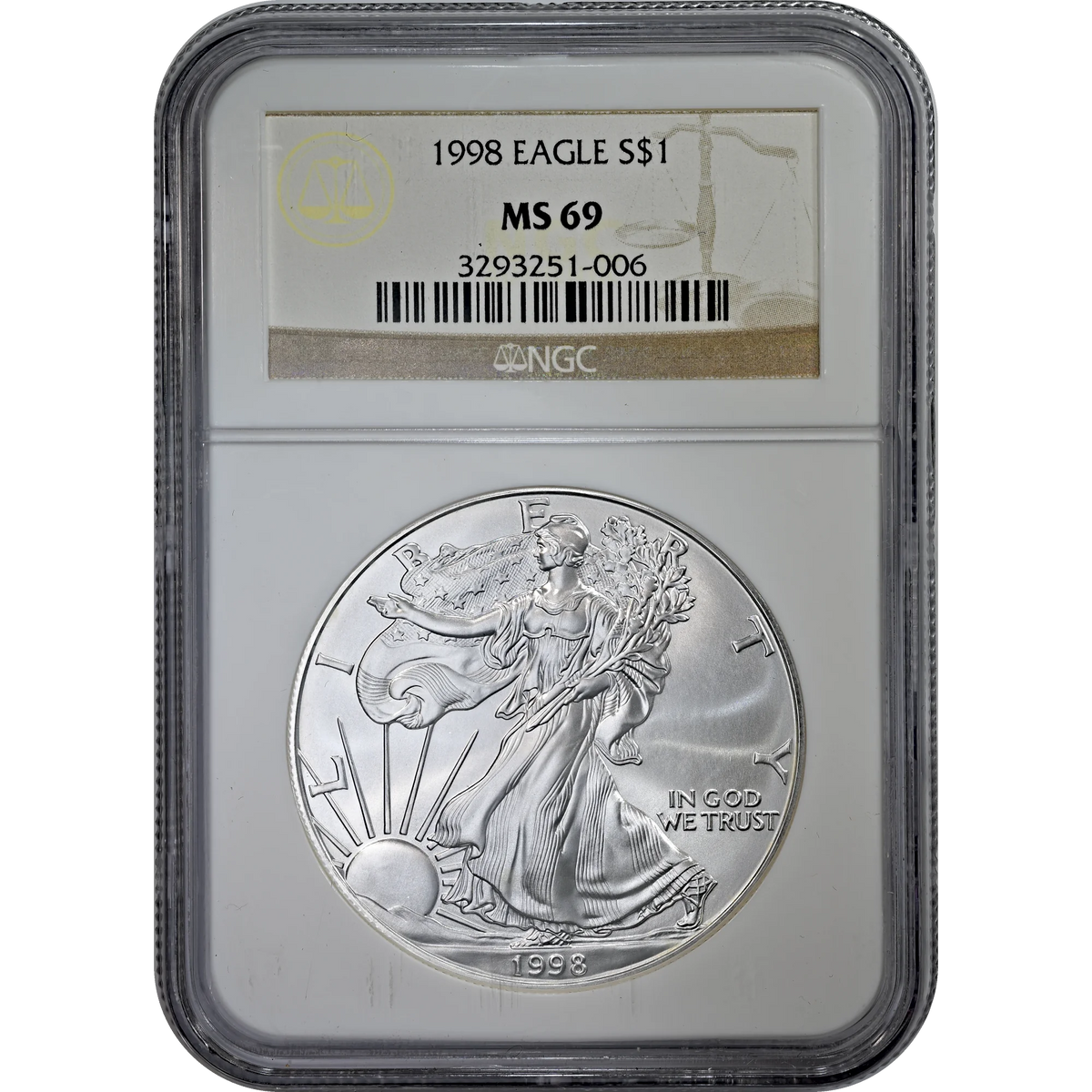 1998 Silver Eagle NGC MS 69