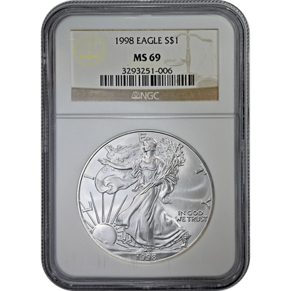 1998 Silver Eagle NGC MS 69