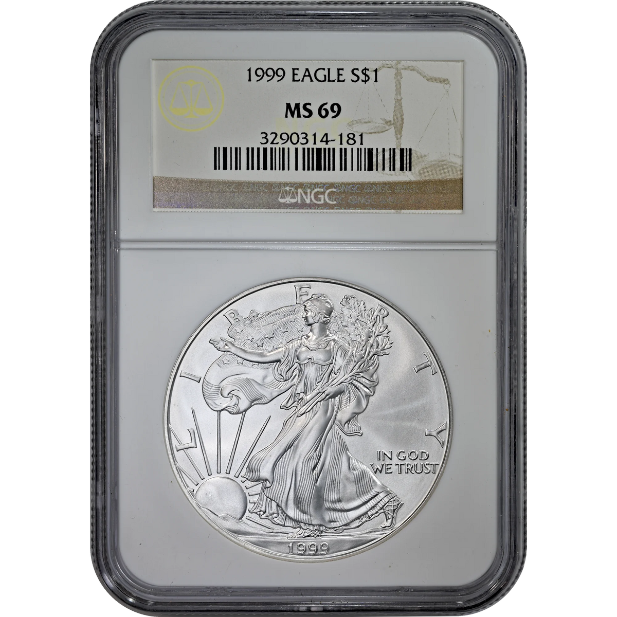 1999 Silver Eagle NGC MS 69