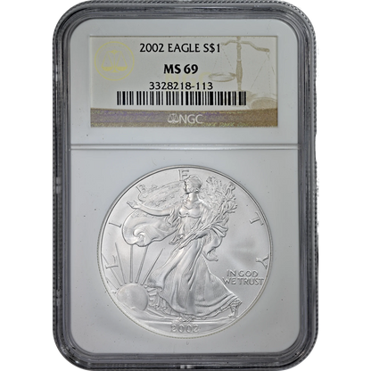 2002 Silver Eagle NGC MS 69