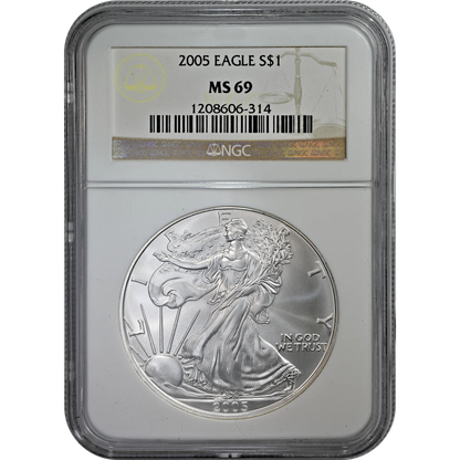 2005 Silver Eagle NGC MS 69