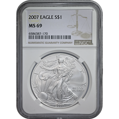 2007 Silver Eagle NGC MS 69