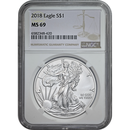 2018 Silver Eagle NGC MS 69