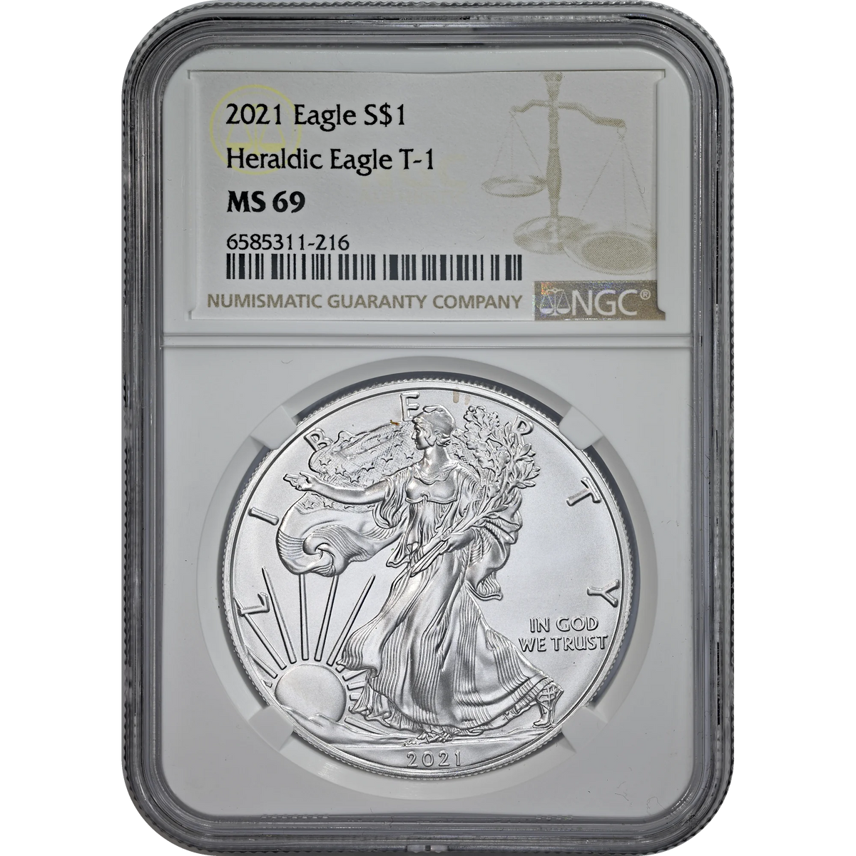 2021 Silver Eagle T-1 NGC MS 69