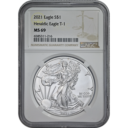 2021 Silver Eagle T-1 NGC MS 69